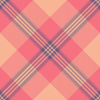 Elegant plaid pattern with a classic tartan design in soft peach, pink and gray hues. Use for backgrounds, fabrics, and digital designs. vector