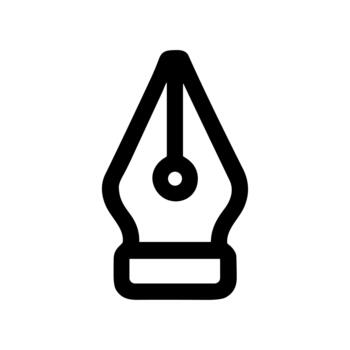 Outline Simple Pen Nib Tool Symbol Shape Minimalist Icon vector