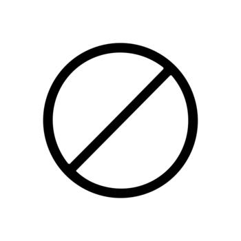 Simple Outline Circle with Slash Symbol Sign Shape Icon Graphic vector