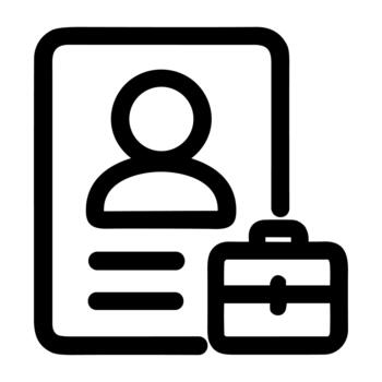 Simple Outline Professional Profile with Briefcase Job Application Icon vector