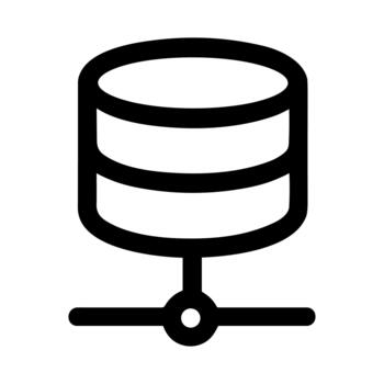 sencillo contorno base de datos icono conexión servidor datos almacenamiento ilustración vector