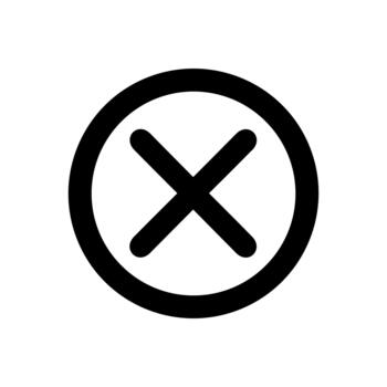 Simple Line Style Circle with Cross Mark Symbol Shape Element Icon vector