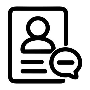 Simple Outline Profile Delete User Account Icon with Speech Bubble vector