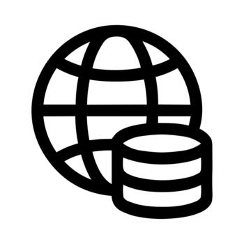sencillo línea estilo global base de datos servidor contorno símbolo icono diseño vector