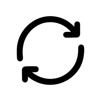 Simple Line Style Round Arrow Circulation Sign Isolated on White Background Icon vector