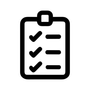 contorno sencillo portapapeles Lista de Verificación con marcas de verificación forma icono ilustración vector