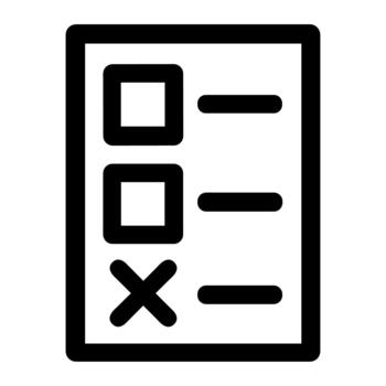 Minimalist Outline Checklist Form with Cross and Boxes Icon Symbol vector