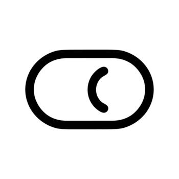 Simple Outline Rounded Toggle Switch Button Off Position Icon vector
