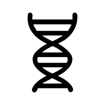 sencillo arte lineal adn molécula estructura gráfico elemento aislado icono diseño vector