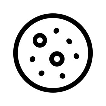 Outline Simple Delicious Pizza Icon with Toppings in a Round Shape vector