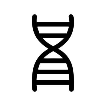 sencillo contorno plano adn molécula hélice resumen negro icono forma vector