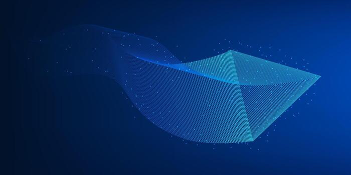 Abstract Technology Background with Geometric Triangle Wave Patterns, Digital Data Flow, Futuristic Tech Design, Modern Network Connectivity Visualization vector