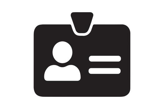 Black and white icon representing an identification badge or access card vector