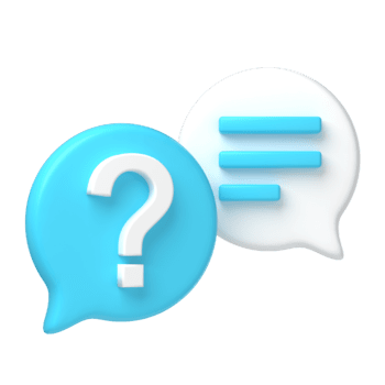 3d prestados pregunta marca y texto líneas en azul y blanco superposición charla burbujas para consulta. png