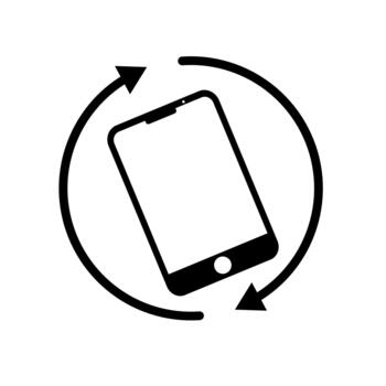 Smartphone rotate icon with white background. vector