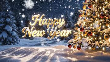 astratto sfondo di il contento nuovo anno lento in movimento particelle e nevicata su Natale sfondo con musica. video