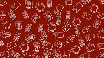 scarabocchio tecnologia crea un' ripetendo elettronica modello su un' buio rosso sfondo con capriccioso estro. adatto per techthemed disegni. video