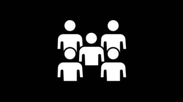 en klunga av enkel mänsklig ikoner representerar en enhetlig gemenskap, betona delad identitet, grupp som tillhör, och de stödjande styrka skapas genom kollektiv deltagande. video