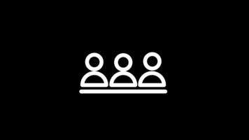 A cluster of white stick figures represents a generic group of people, symbolizing a community, an audience, or an assembly without specific roles defined. video