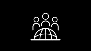 presents a group collaborating around a global structure, emphasizing teamwork, connected communication, and coordinated progress toward shared international objectives video