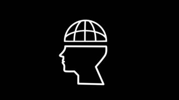 un' testa con un' a griglia cupola suggerisce strutturato pensiero, mentale Mappatura, e un' disciplinato messa a fuoco su sistematico comprensione e globale prospettive. video