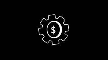 A gear-shaped monetary icon symbolizing optimized financial operations, highlighting the integration of economic processes inside a refined and structured frame video