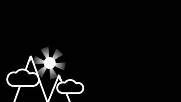 une grappe de nuage formes et une en hausse impulsion ligne représenter dynamique des idées formant, déplacement, et énergétique dans une Créatif espace de continu mental mouvement. video