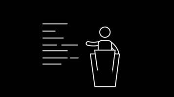 visas en högtalare leverera snabb kommunikation, betona klarhet, dynamisk meddelanden, och effektiv information överföra till förlova sig publik effektivt video