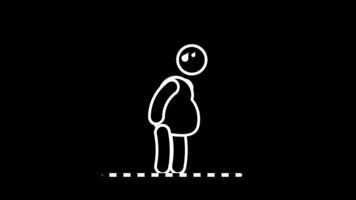 representa un caminando figura en un punteado línea, simbolizando estable movimienot, personal progreso, y el continuo pasos tomado mientras avanzando mediante diferente etapas video