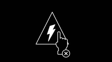 A triangular warning sign with a lightning symbol is touched by a finger, illustrating awareness, decisive engagement, and the controlled handling of powerful energy. video