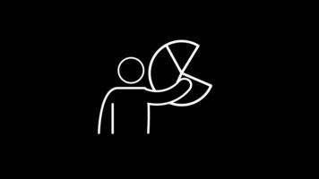 un' persona mostrando un' torta grafico rappresenta chiaro dati presentazione, evidenziazione Come visivo comunicazione aiuta squadre capire informazione e rendere informato decisioni insieme. video