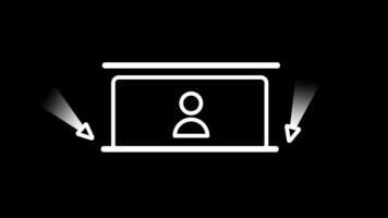 A white silhouette of a presenter standing at a lectern with a light bulb above, indicating a speaker sharing ideas, giving a presentation, or delivering an insightful lecture to an audience. video