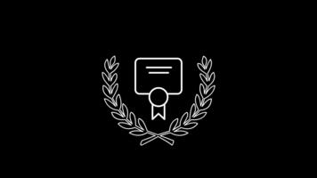 An award badge icon featuring a central emblem, symbolizing recognition, achievement, and validated accomplishment within a refined, polished framed layout video