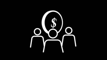 en presentatör som visar en dollar symbol till en små grupp representerar finansiell vägledning, highlighting resurs tilldelning, informerad beslutsfattande, och stödjande samarbete planera. video