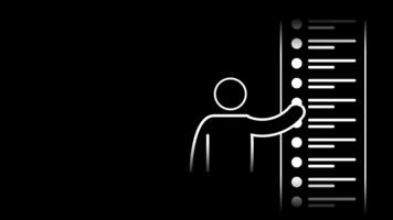 A person pointing at a vertical task list represents structured prioritization, showing how organized planning and clear responsibilities help guide progress efficiently and effectively. video