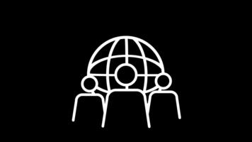 Three people beneath a globe symbolize global teamwork, illustrating cooperation across borders, shared purpose, and the combined effort required to create meaningful worldwide progress. video