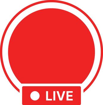 Live Functional Icon Set for Streaming and Real Time Broadcast with Red Record Dot and Digital Signal Indicators vector