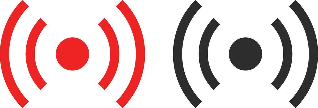 Live Icon Set structured with Streaming Signals, Real Time Broadcast Marks, Red Record Dot Elements and Digital Signal Indicators vector