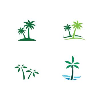Stylish palm tree illustrations pack vector