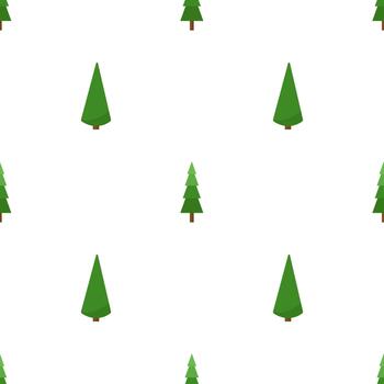Fir tree flat seamless pattern on white background vector
