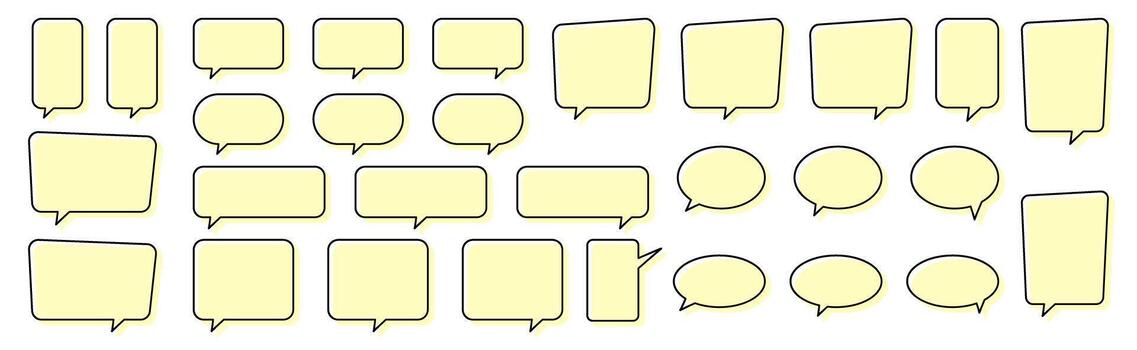 amarillo charla y habla burbuja colección - mensajería, conversación, y comunicación elementos vector