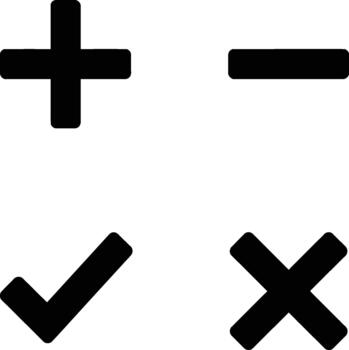 Essential User Interface Icons for Decision Making and Mathematical Operations vector