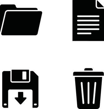 moderno negro usuario interfaz íconos representando núcleo digital funciones vector