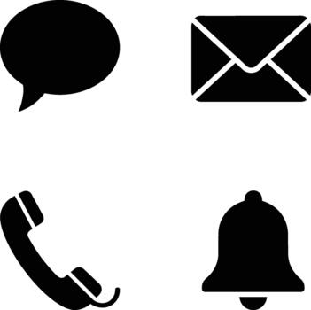 esencial digital comunicación y notificación íconos conjunto vector