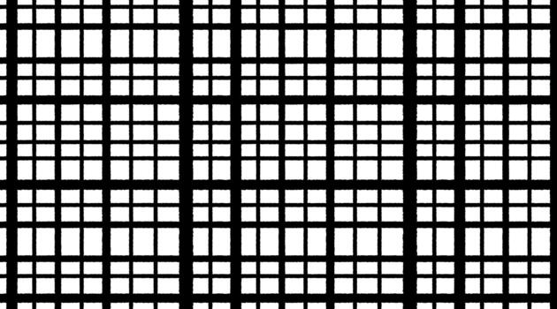 Black doodle grid seamless pattern. Hand-drawn irregular square lines creating a simple, sketchy geometric background. Ideal for stationery, textiles, wrapping paper, and digital design projects. vector