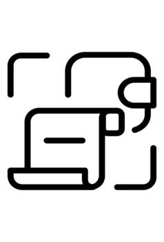 Scanning receipt and wallet for expenses. Financial record keeping digital document. Budget tracking and payment application symbol. vector