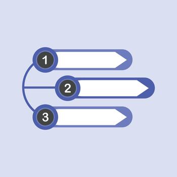 Modern infographic design featuring three numbered steps, perfect for presentations, workflow, business, and educational layouts. vector