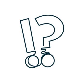 continuo línea dibujo exclamación y pregunta marca vector