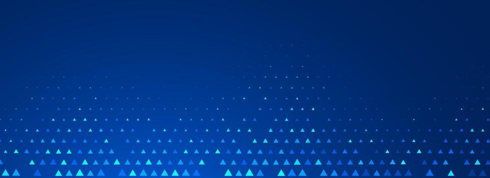 Blue neon triangle texture. Glowing arrow geometric background. Tech triangular mosaic pattern wallpaper. Up arrow halftone gradient for healthcare banner, business booklet, science poster. vector