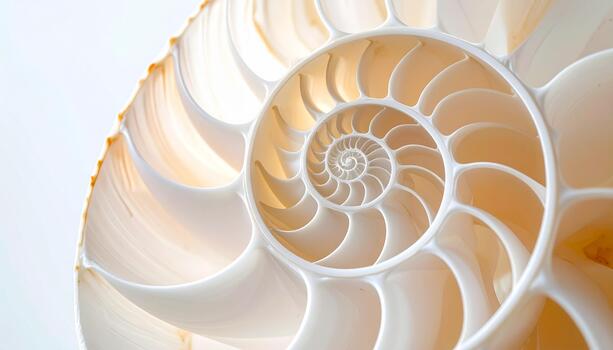 Nautilus Shell Spiral Golden Ratio, Fibonacci Sequence, Abstract, detail photo
